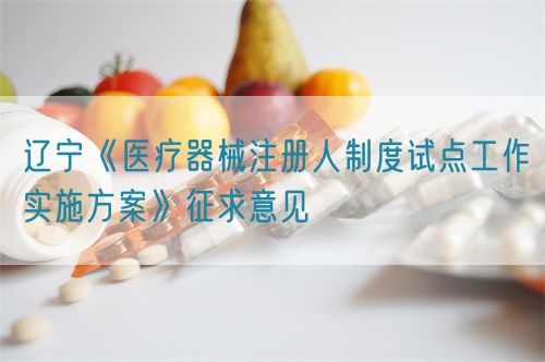 辽宁《医疗器械注册人制度试点工作实施方案》征求意见(图1)